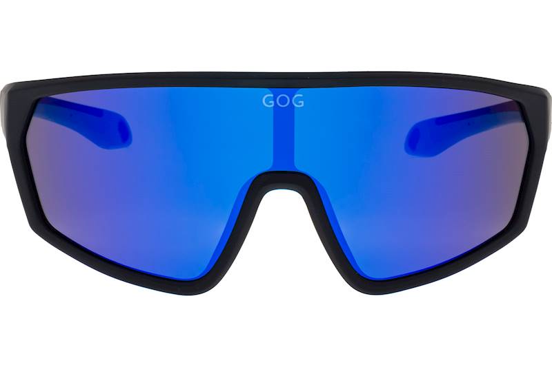 Okulary sportowe dziecięce GOG Flint matowa czerń / neonowy błękit 1P