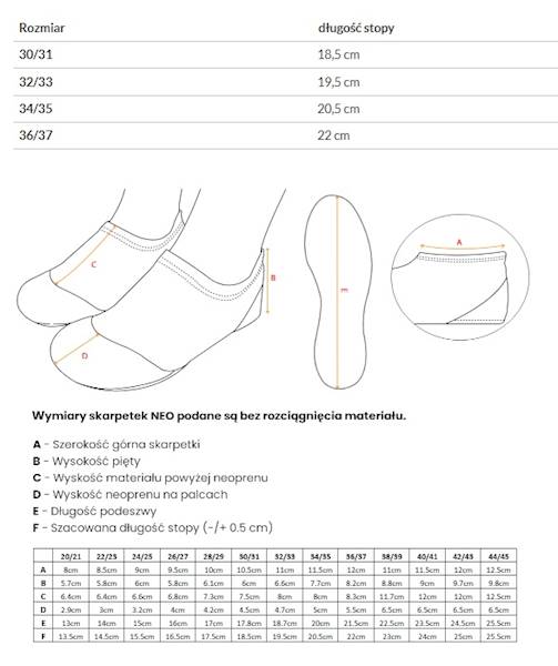 Skarpetki do pływania r. 30-31 AQUA SPEED Neo czerwone