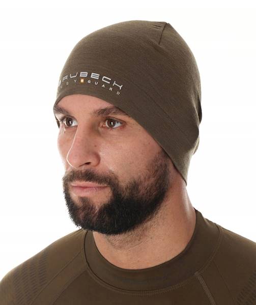 Czapka termoaktywna r. L/XL BRUBECK Ranger Wool wełniana treningowa kolor khaki