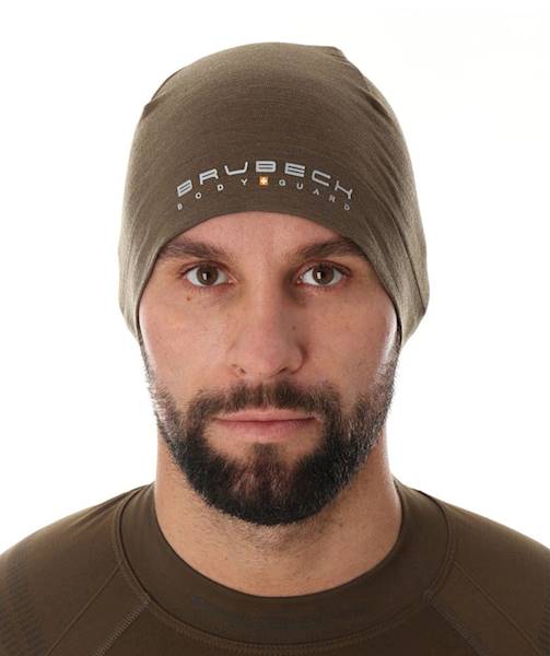 Czapka termoaktywna r. L/XL BRUBECK Ranger Wool wełniana treningowa kolor khaki