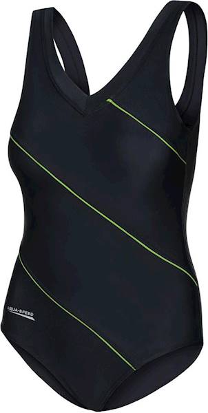 Strój kąpielowy damski r. 5XL AQUA SPEED Sophie czarno-zielony