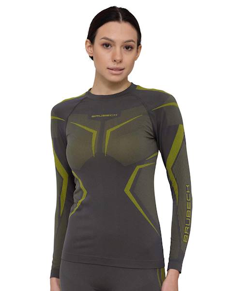 bluza damska DRY z długim rękawem szary/lim M