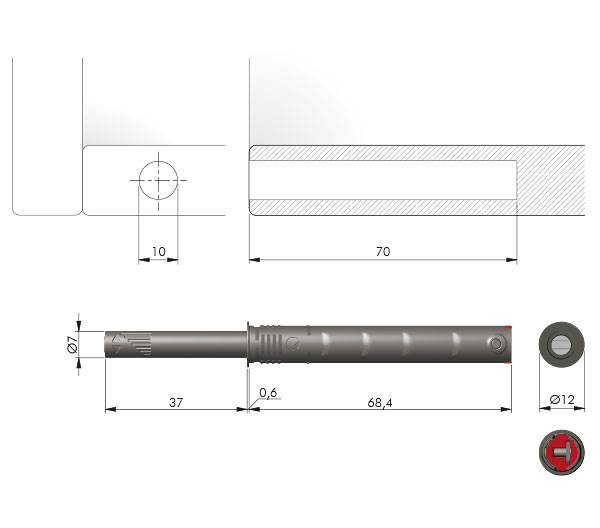 IT K-PUSH TECH z magnesem szary - STRONG