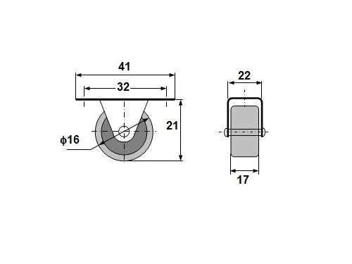 KÓŁKO guma ROLKA PROSTA MAŁA fi 22mm