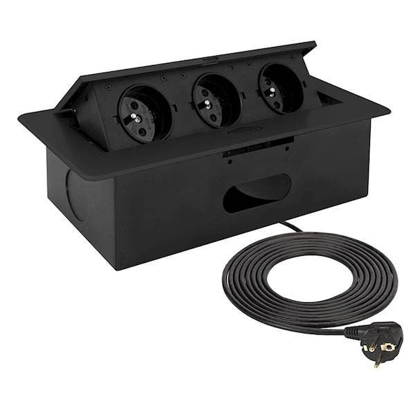 POWER PORT 3 GN. z uziem. KASETA CZARNA