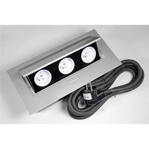 POWER PORT 3 GN. z uziem. KASETA ALU uzbrojona