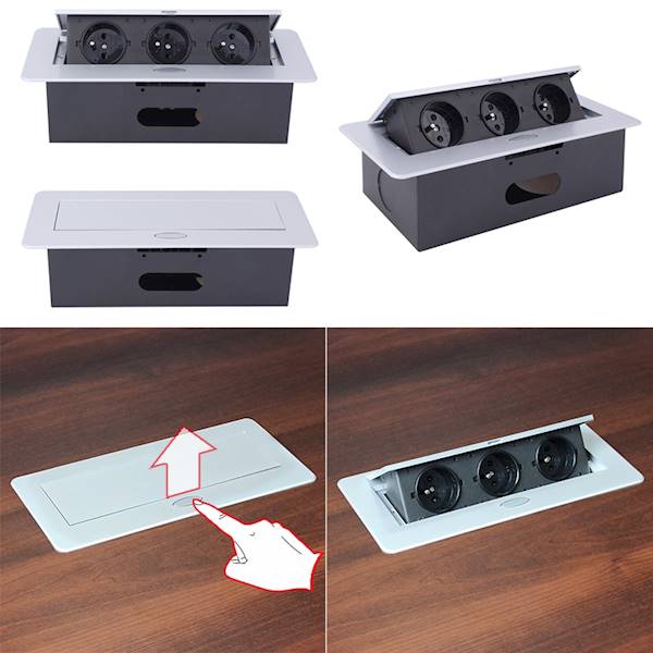 POWER PORT 3 GN. z uziem. KASETA ALU uzbrojona