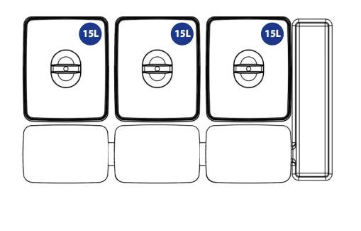 KOSZ  SEGREGACJA  *IQL*  90 - 3 wiadra, SZARY