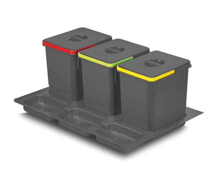 KOSZ  SEGREGACJA  *IQL*  80 - 3 wiadra, ANTRACYT