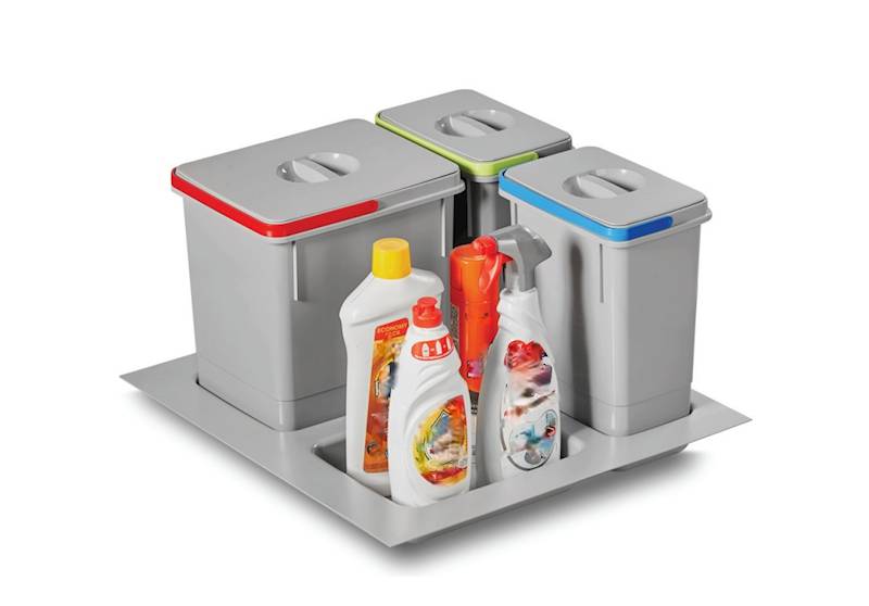 KOSZ  SEGREGACJA  *IQL*  60 - 3 wiadra, SZARY