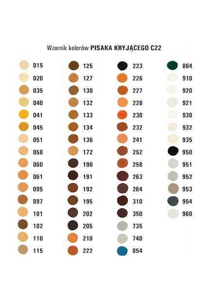 Pisak retuszerski C22 z farbą kryjącą 190 Orzech Ś