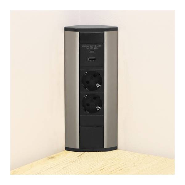 CORNER BOX USB INOX