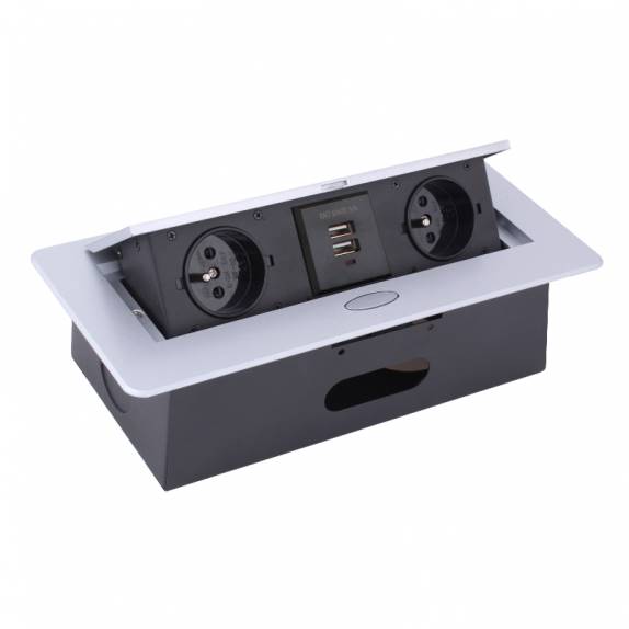 Power port 2 gn. z uziem. KASETA ALU + USB