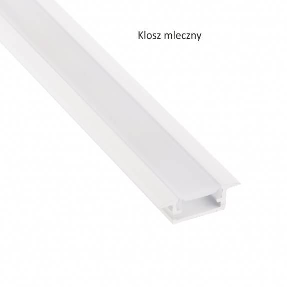 Profil biały wpuszczany XL 2M klosz mleczny