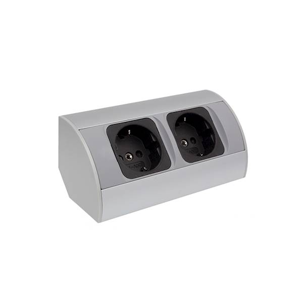 CORNER aluminium 2x gniazdo