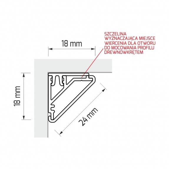 Profil Alu kątowy CORNER LINE 2mb