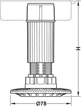 Nóżka AXILO słupek nogi H-150 Hafele (140-170)