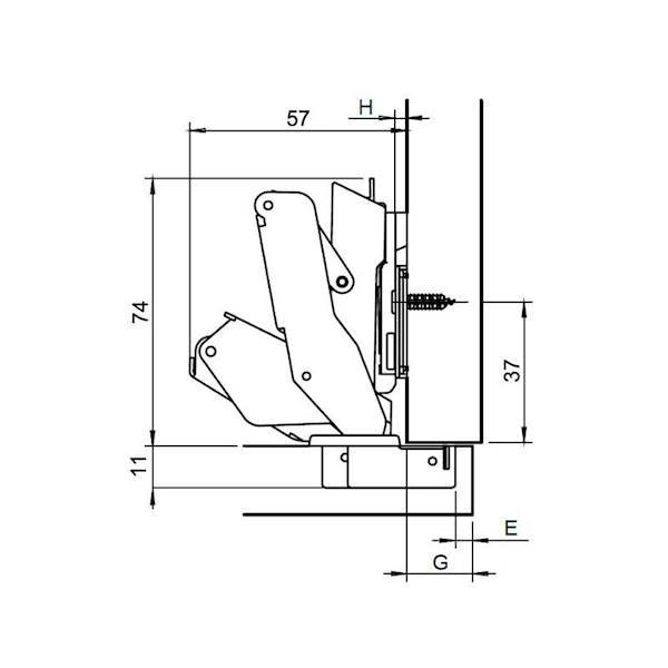 ZAWIAS METALLA+ HAFELE SZEROKI KĄT 155° SOFT 3D