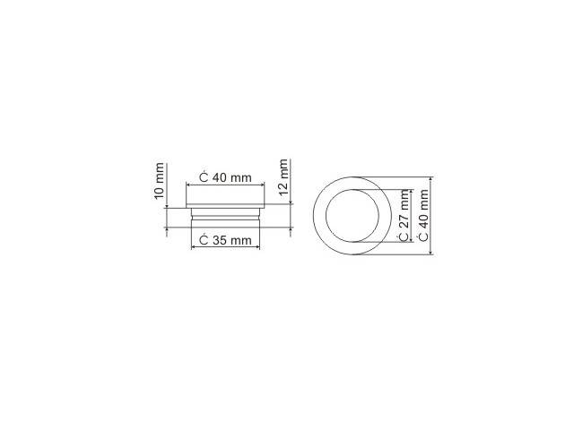 Uchwyt wpuszczany fi35 MD-02 INOX