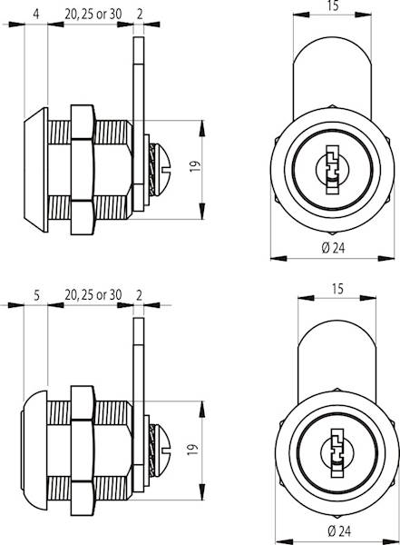 Zamek uniwersalny 20 mm