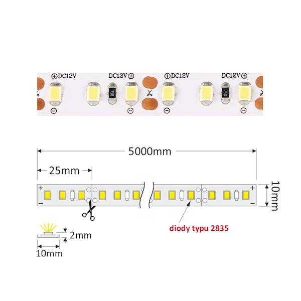 Taśma LED Premium 60W bez żelu IP 20 B.Zimny