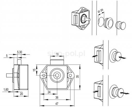 Zamek Caravan aluminium