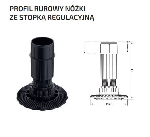 Nóżka AXILO słupek nogi H-180 Hafele (170-200)
