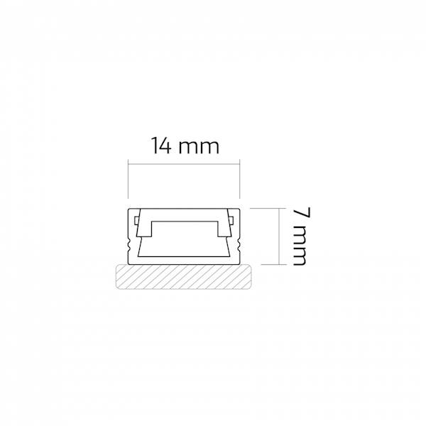Profil aluminiowy LINE MINI 2 m  ZŁOTY klosz Opal