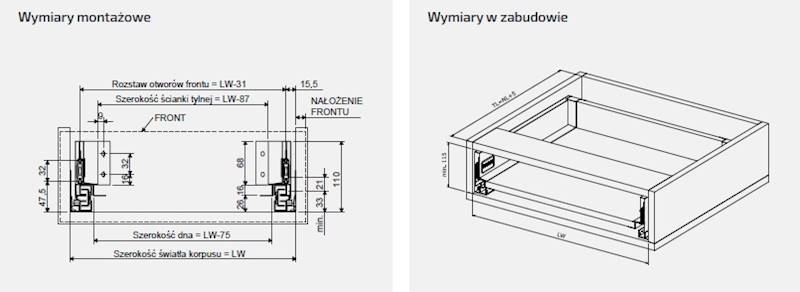 Szuflada Matrix S SLIM H199 Biała L-350