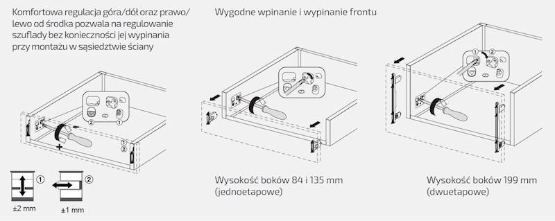 Szuflada Matrix S SLIM  H- 84 Biała L- 300 