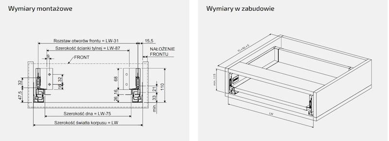 Szuflada Matrix S SLIM H84 Biała L-270