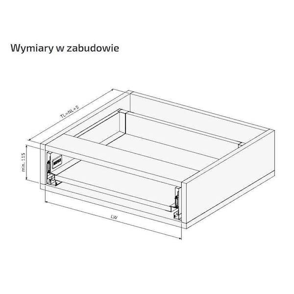Szuflada Matrix S SLIM 450 H- 84   czarna