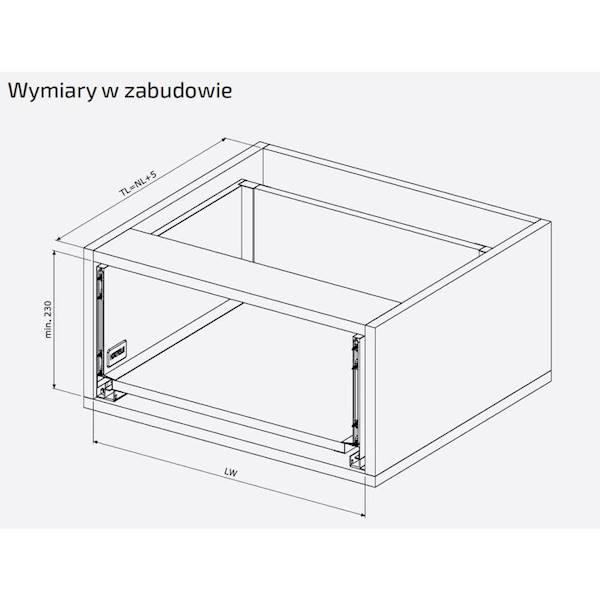 Szuflada Matrix S SLIM 500 H-199  czarna