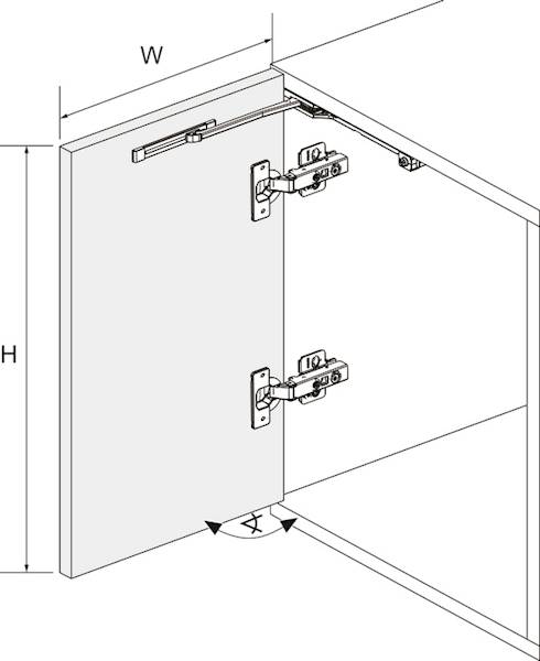 Push To Open Hafele Amortyzator OTV1.5 Heavy
