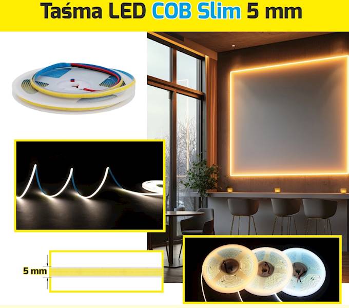 TAŚMA COB SLIM 5 mm   NEUTRALNA 5 mb