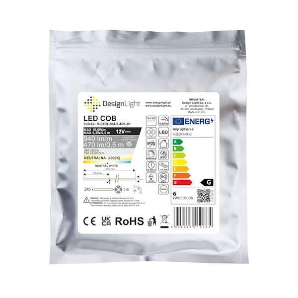TAŚMA COB SLIM 5 mm   NEUTRALNA 5 mb