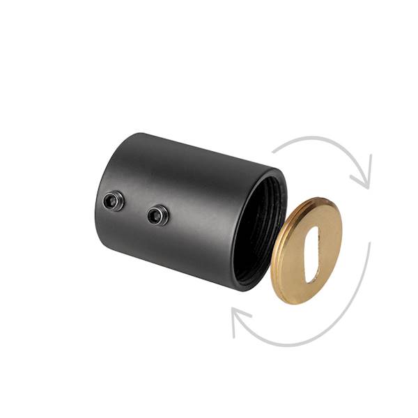 Rozeta fi 25 mm  CZARNA Prosta Harfa 