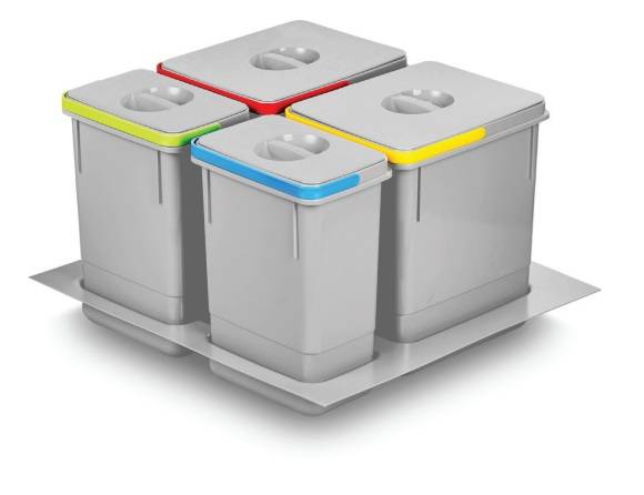 KOSZ  SEGREGACJA  *IQL*  60 - 4 wiadra, SZARY