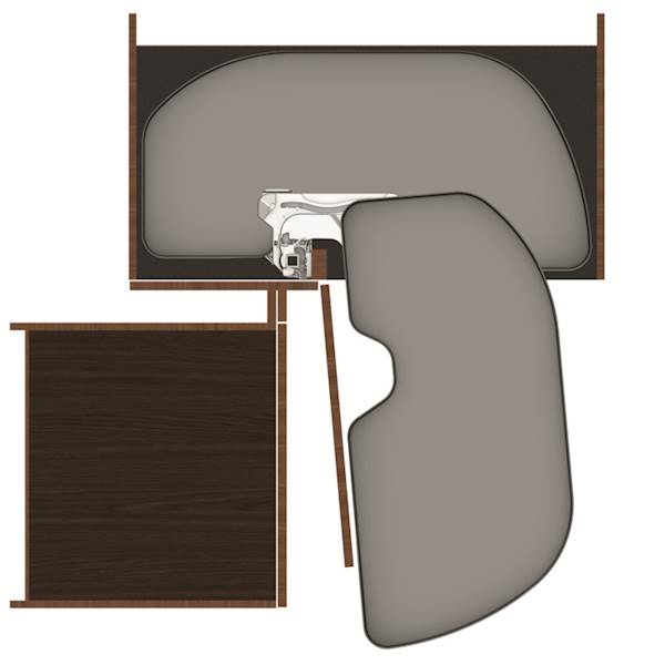 Półka narożna Trigon Front 500 mm Biała
