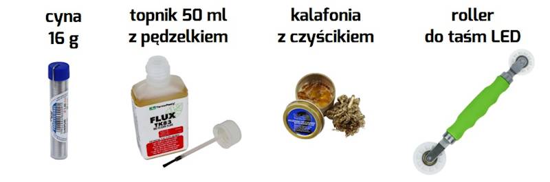 ZESTAW akcesoriów do lutowania taśm LED