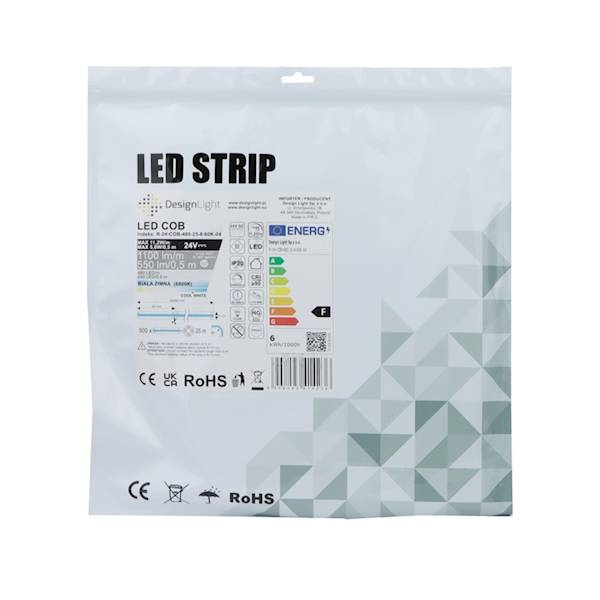 Taśma COB 480 LED/m IP20 11,2W/m 24V DC - 25m