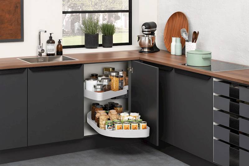 Półka narożna Trigon front 500 mm Biała Lewa