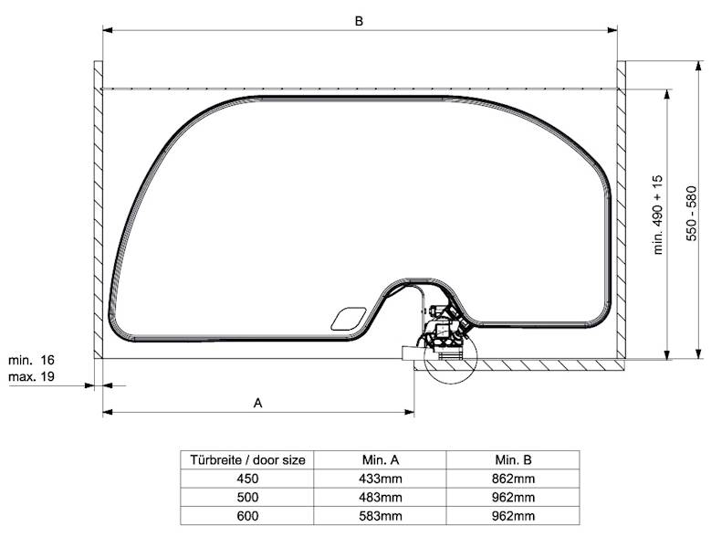 Półka narożna Trigon front 500 mm Biała Lewa