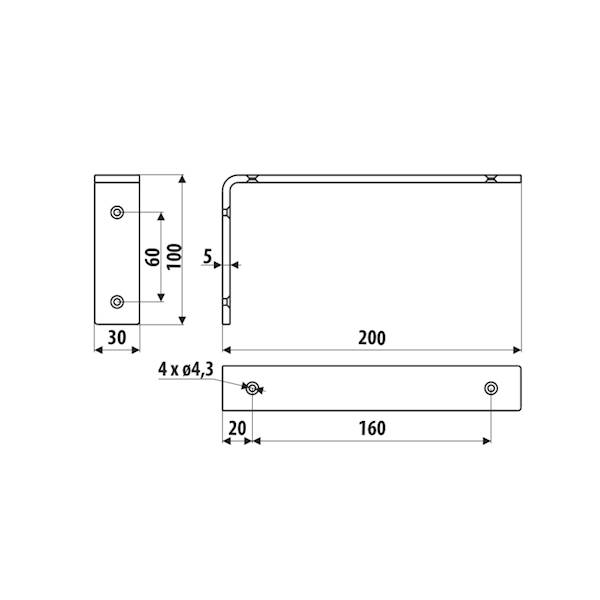 Wspornik MP13, czarny strukturalny