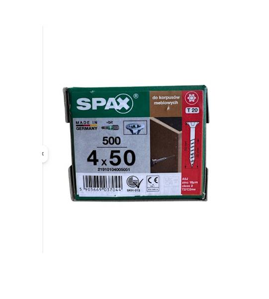 Spax do korpusów 4x50 TXTG (500) Wirox + bit