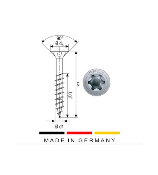 Spax do korpusów 4x50 TXTG (500) Wirox + bit