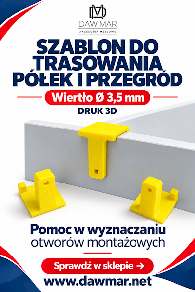 Szablon do trasowania półek i przegród na wiertło