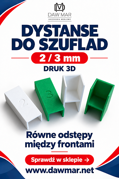 Szablon do frontów szuflad 2 sz 2mm i 2 szt 3 mm