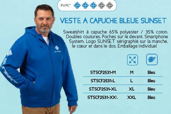 VESTE A CAPUCHE BLEU SUNSET
