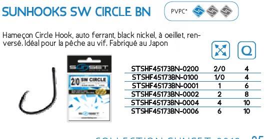 Haczyki SUNHOOKS SW CIRCLE BN